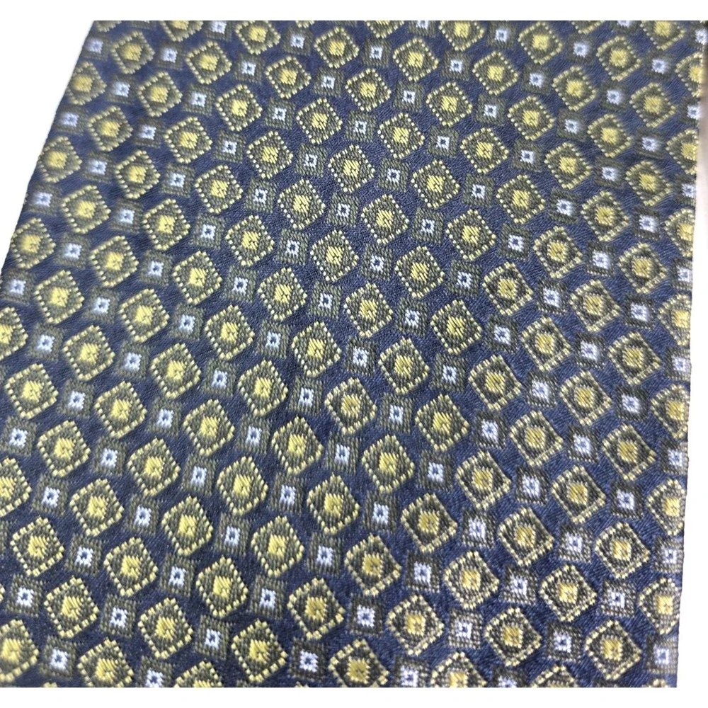 Nautica Neck Ties Lot of 3‎ Mens Adjustable Blue 100% Silk Plaid Geometric EUC